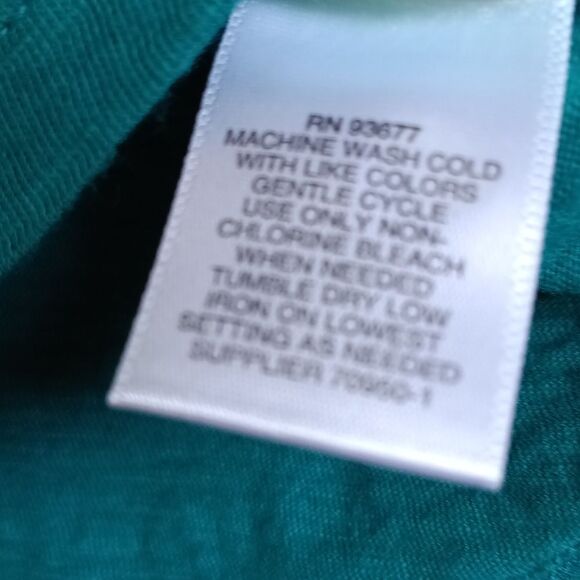 Liz Claiborne Green and Blue Cotton Boxy Tee - Picture 3 of 4